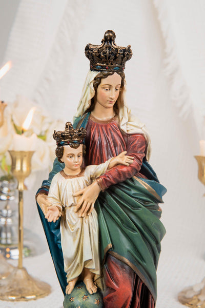 Hand-Painted Our Lady of Victory Statue 9.8" - Virgin Mary Catholic Statue, Mother Figurine, Christian Home Altar Decor, Religious Gift