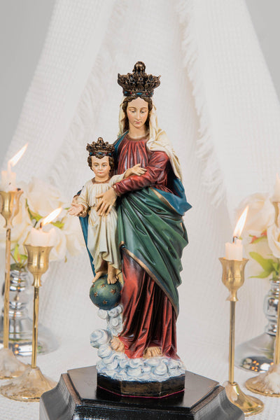 Hand-Painted Our Lady of Victory Statue 9.8" - Virgin Mary Catholic Statue, Mother Figurine, Christian Home Altar Decor, Religious Gift
