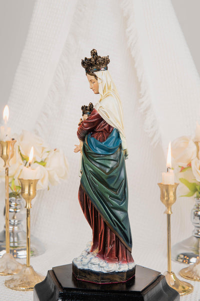 Hand-Painted Our Lady of Victory Statue 9.8" - Virgin Mary Catholic Statue, Mother Figurine, Christian Home Altar Decor, Religious Gift
