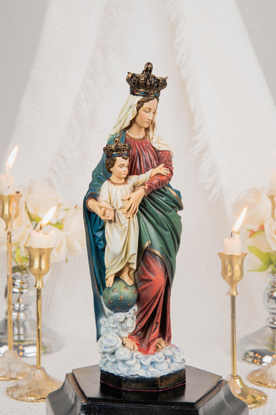 Hand-Painted Our Lady of Victory Statue 9.8" - Virgin Mary Catholic Statue, Mother Figurine, Christian Home Altar Decor, Religious Gift