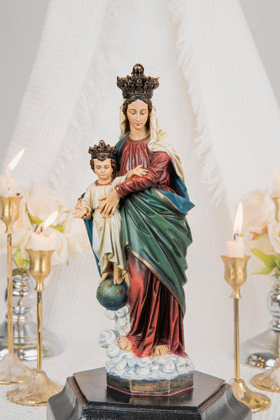 Hand-Painted Our Lady of Victory Statue 9.8" - Virgin Mary Catholic Statue, Mother Figurine, Christian Home Altar Decor, Religious Gift