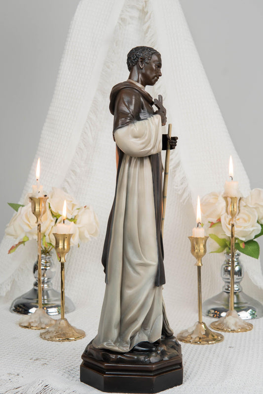 St. Martin de Porres Statue 15.8" -Catholic Religious Statue, Saint Martin Figurine, Catholic Home Decor, Patron Saint Gift, Christian Decor