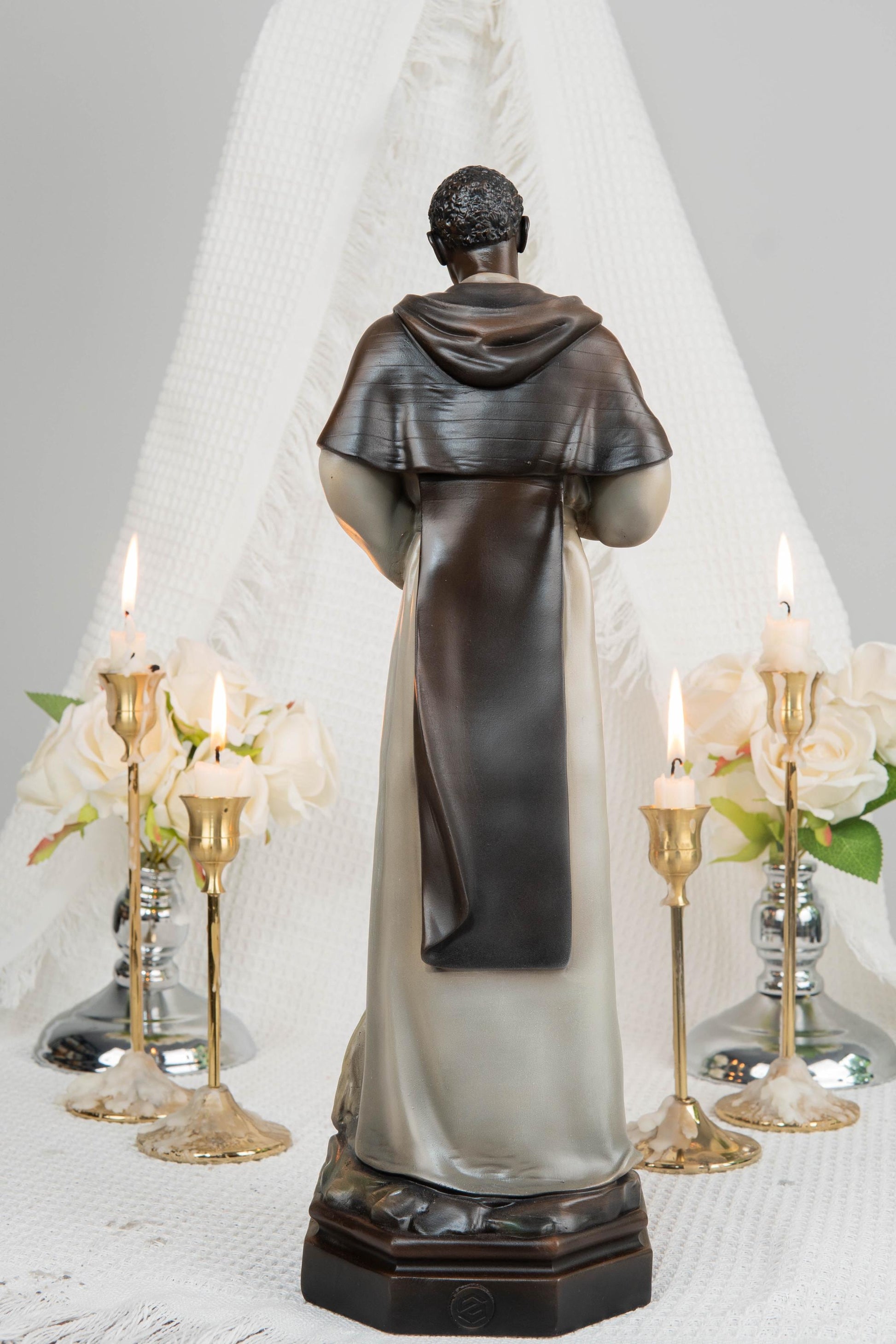 St. Martin de Porres Statue 15.8" -Catholic Religious Statue, Saint Martin Figurine, Catholic Home Decor, Patron Saint Gift, Christian Decor