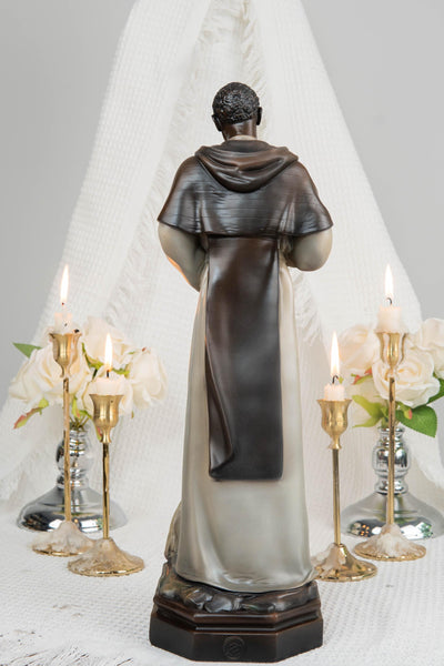 St. Martin de Porres Statue 15.8" -Catholic Religious Statue, Saint Martin Figurine, Catholic Home Decor, Patron Saint Gift, Christian Decor