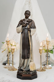 St. Martin de Porres Statue 15.8" -Catholic Religious Statue, Saint Martin Figurine, Catholic Home Decor, Patron Saint Gift, Christian Decor