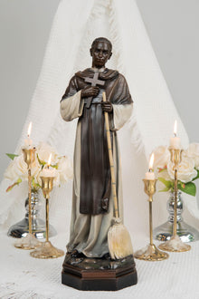 St. Martin de Porres Statue 15.8" -Catholic Religious Statue, Saint Martin Figurine, Catholic Home Decor, Patron Saint Gift, Christian Decor
