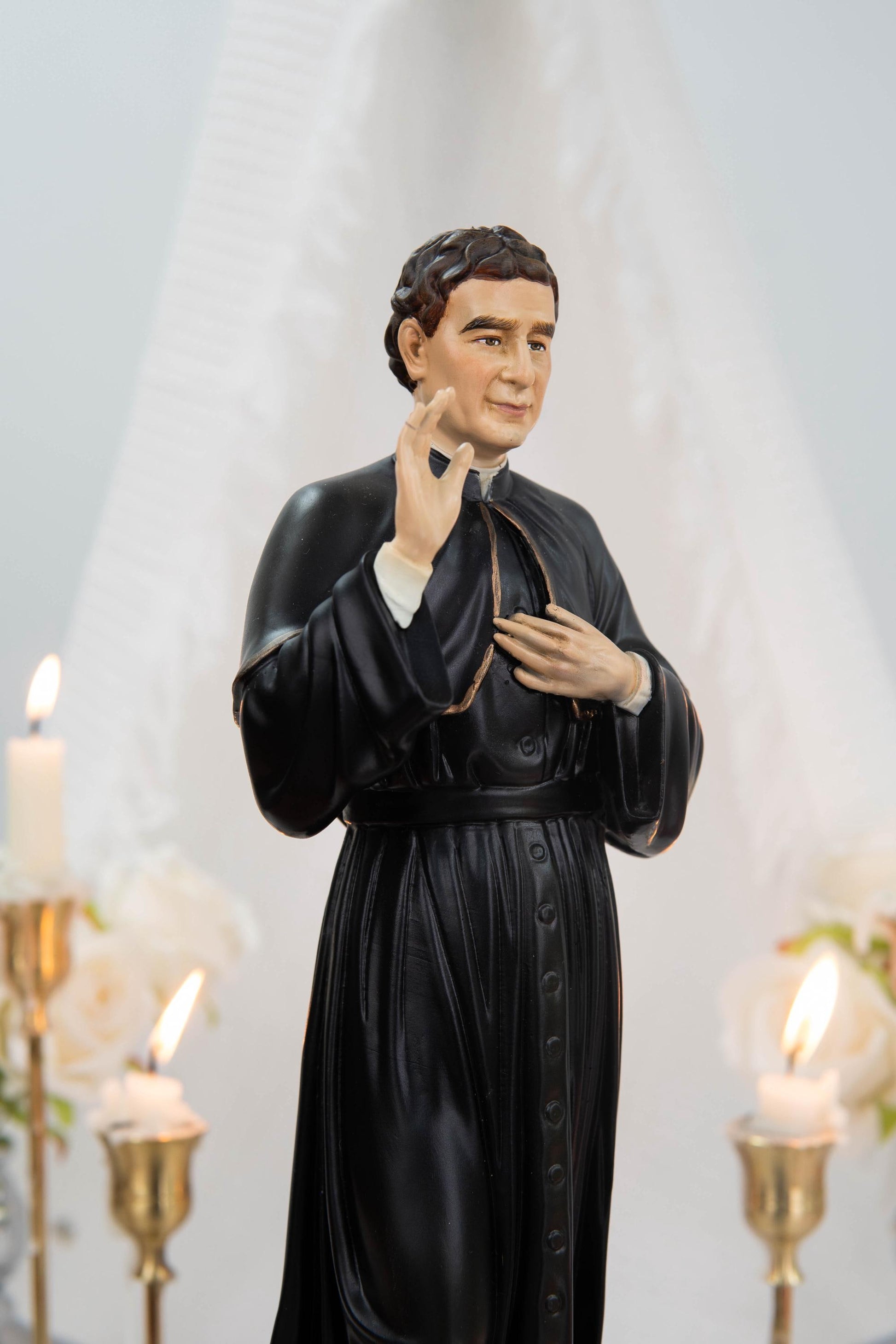 Hand-Painted Saint John Bosco Statue 11.8" – Catholic Saint for Home Altar, Religious Gift, Catholic Statue for Home Decor, St. John Bosco
