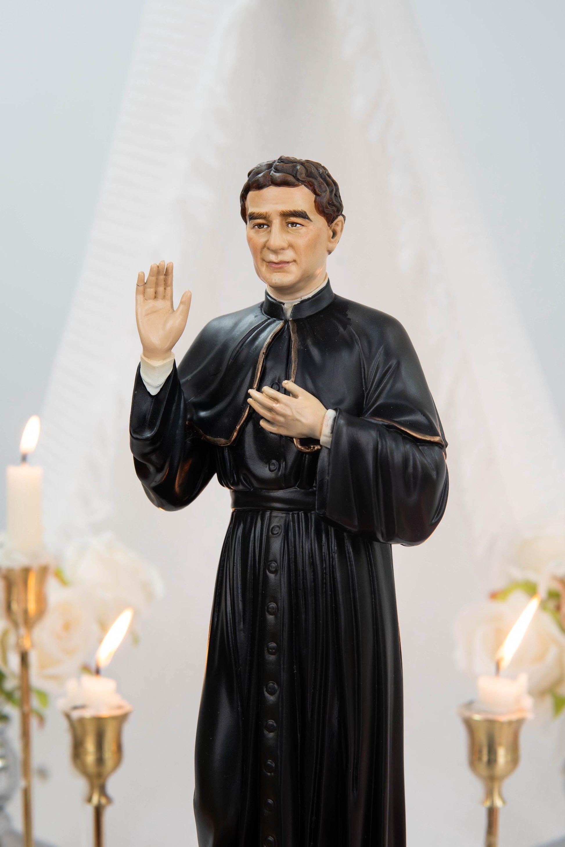 Hand-Painted Saint John Bosco Statue 11.8" – Catholic Saint for Home Altar, Religious Gift, Catholic Statue for Home Decor, St. John Bosco