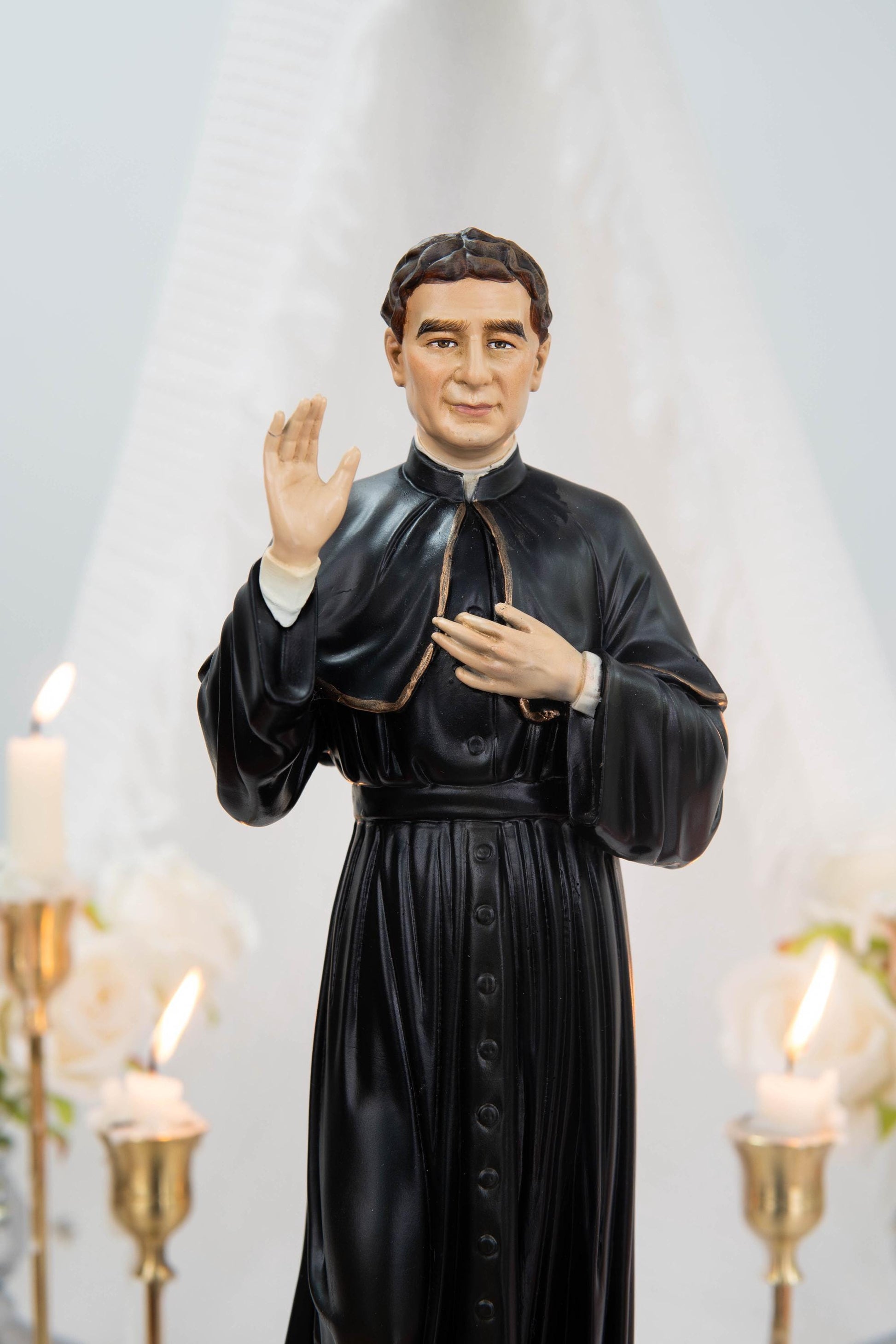 Hand-Painted Saint John Bosco Statue 11.8" – Catholic Saint for Home Altar, Religious Gift, Catholic Statue for Home Decor, St. John Bosco