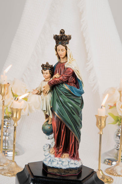 Hand-Painted Our Lady of Victory Statue 9.8" - Virgin Mary Catholic Statue, Mother Figurine, Christian Home Altar Decor, Religious Gift