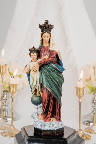 Hand-Painted Our Lady of Victory Statue 9.8" - Virgin Mary Catholic Statue, Mother Figurine, Christian Home Altar Decor, Religious Gift