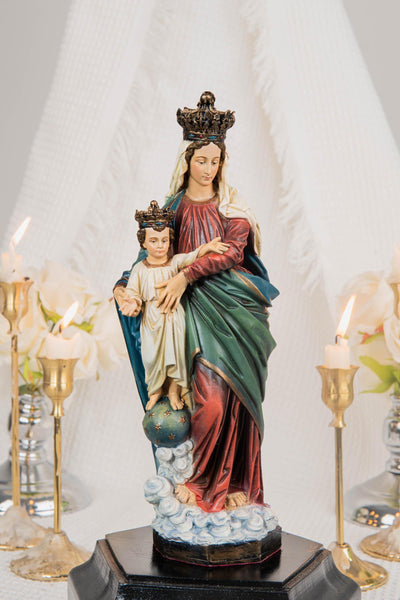 Hand-Painted Our Lady of Victory Statue 9.8" - Virgin Mary Catholic Statue, Mother Figurine, Christian Home Altar Decor, Religious Gift