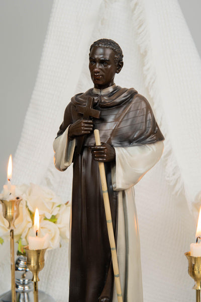 St. Martin de Porres Statue 15.8" -Catholic Religious Statue, Saint Martin Figurine, Catholic Home Decor, Patron Saint Gift, Christian Decor