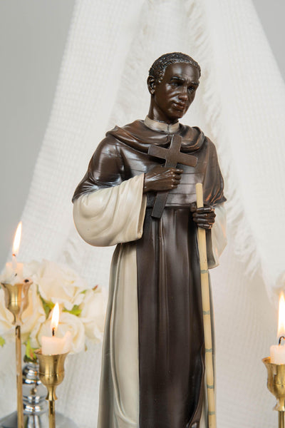 St. Martin de Porres Statue 15.8" -Catholic Religious Statue, Saint Martin Figurine, Catholic Home Decor, Patron Saint Gift, Christian Decor