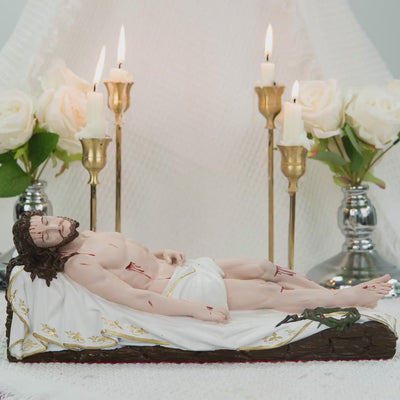 The Burial of Jesus Statue 11.8" -  Catholic Jesus Figurine for Holy Week, Good Friday Easter Prayer, Christian Home Altar Decor
